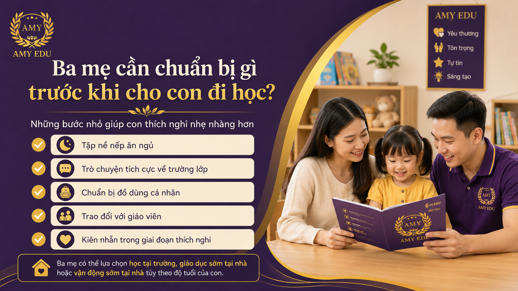 Ba mẹ cần chuẩn bị gì trước khi cho con đi học mầm non