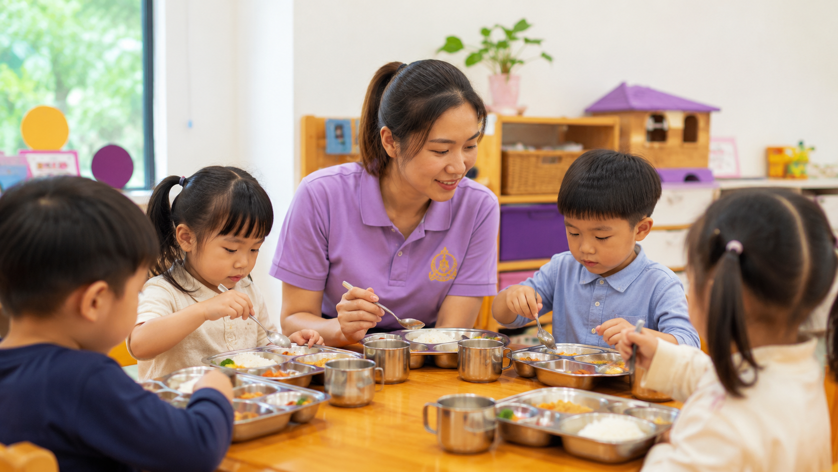 Bữa ăn của trẻ mầm non tại AMY School