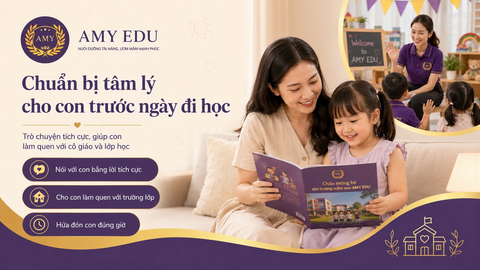Chuẩn bị tâm lý cho con trước ngày đi học mầm non tại AMY EDU