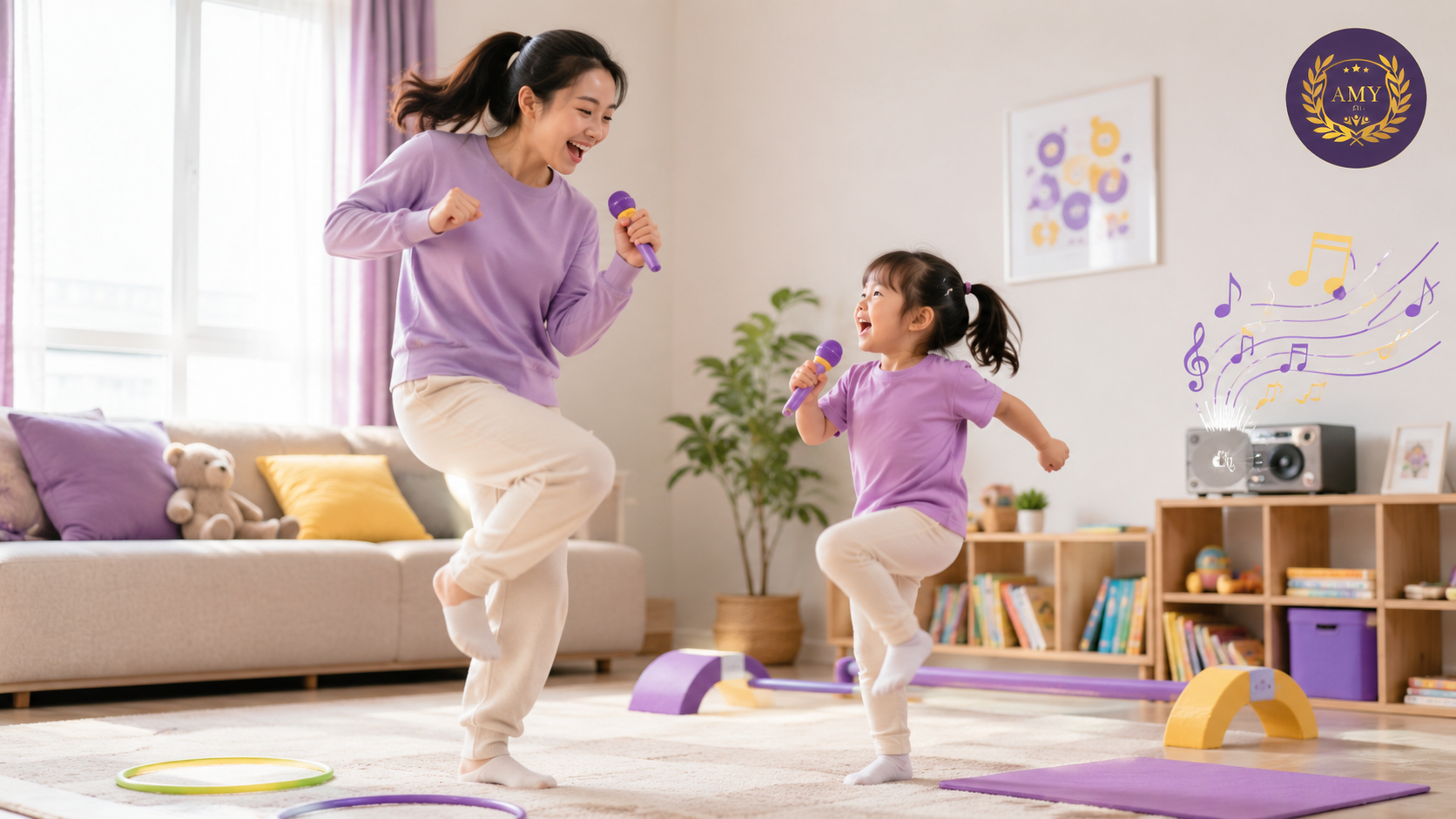 Hát và vận động theo nhạc cùng con tại nhà cùng AMY EDU