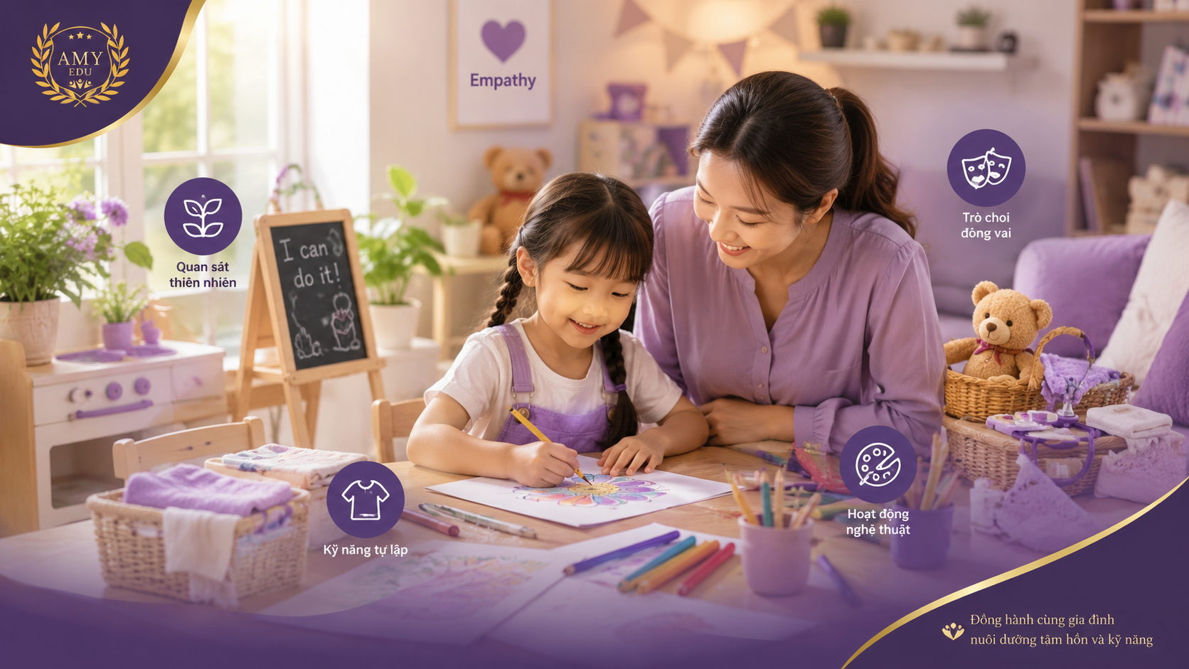 Nghệ thuật đóng vai và kỹ năng tự lập cho trẻ tại nhà cùng AMY EDU