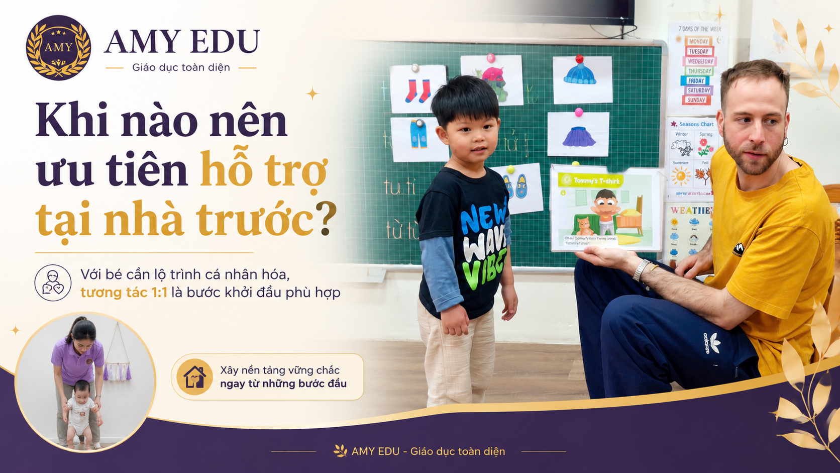 Ưu tiên hỗ trợ tại nhà cho bé chậm nói tại AMY EDU