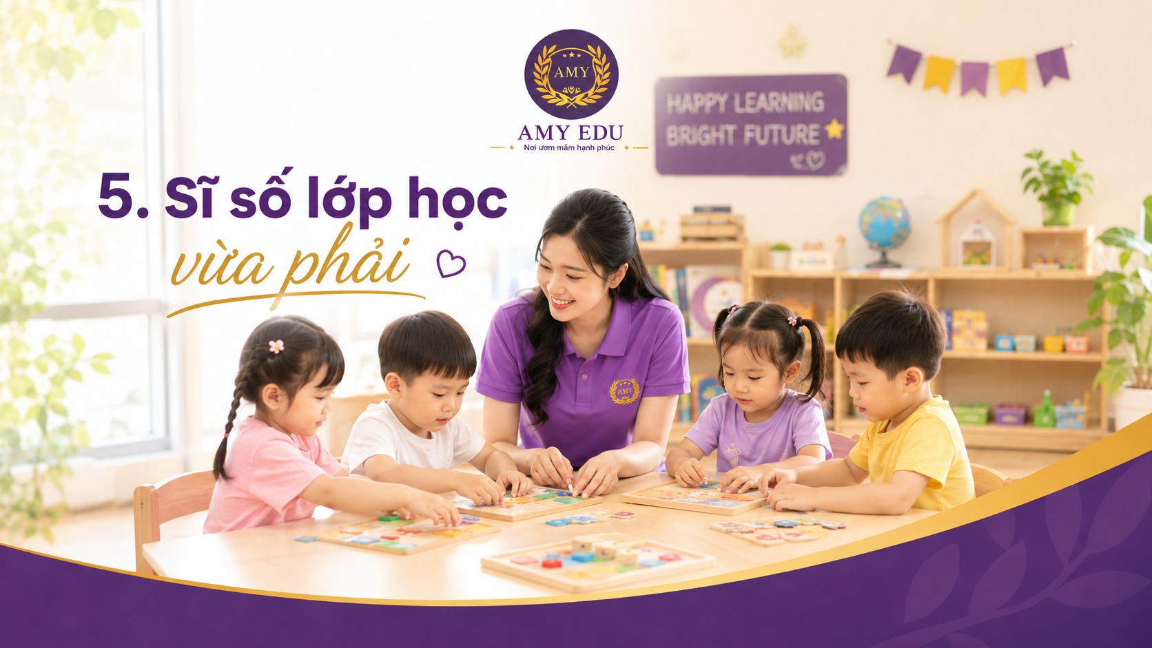 Sĩ số lớp học mầm non vừa phải